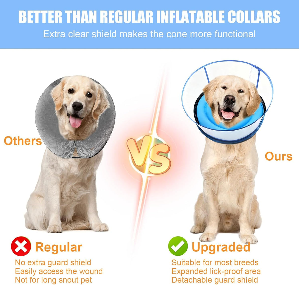 Orlyobabe premium anti licking dog cone alternative for medium pets