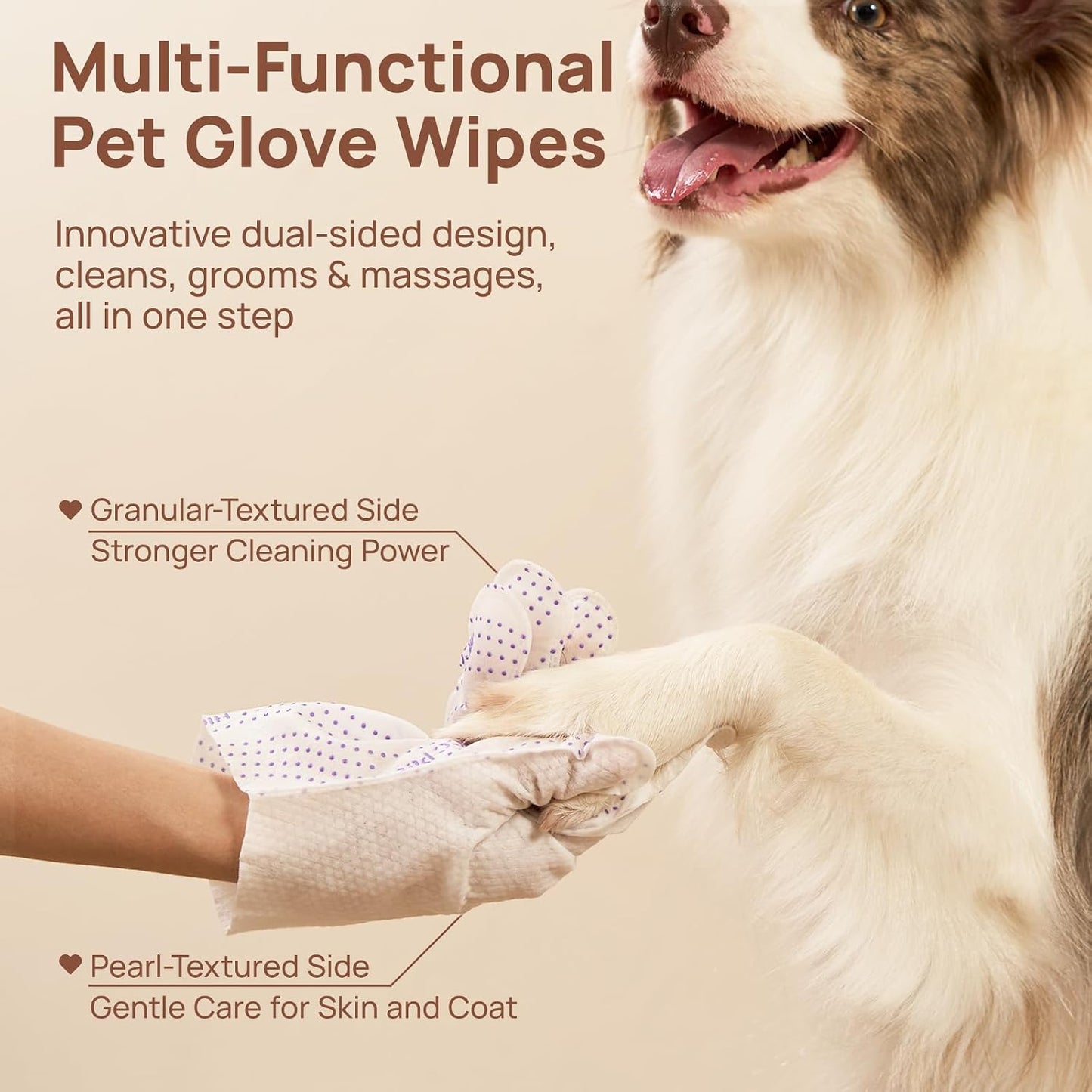 Premium no rinse pet bath mitten for sensitive skin care.