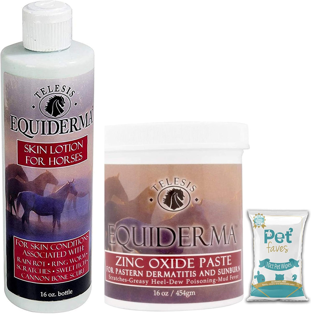 Equiderma horse skin lotion and zinc oxide paste dual pack front view