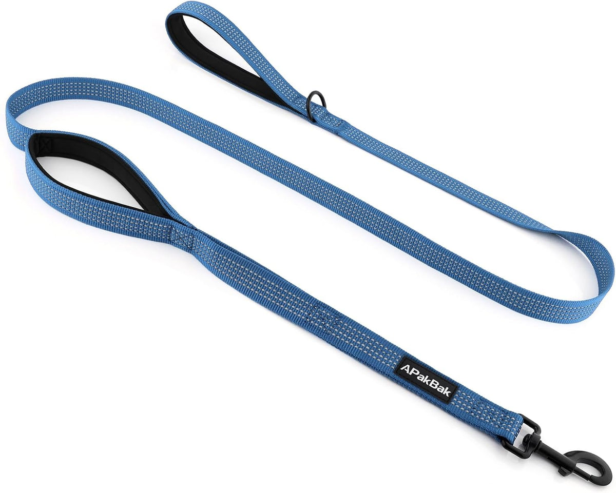 Double Handle Dog Leash 6 FT Reflective 2 Handle Traffic Lead with Padded Grip, Heavy Duty Nylon Leash for Walking Training, for Small Medium Large Dogs, Black - Image 13