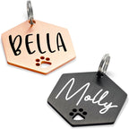 Ultra Joys Dog Tags Personalized for Pets - Hollow Paw Custom Pet ID Tag - Engraved Dog Tag for Small, Large Dogs - Large Bone in Black - Image 14