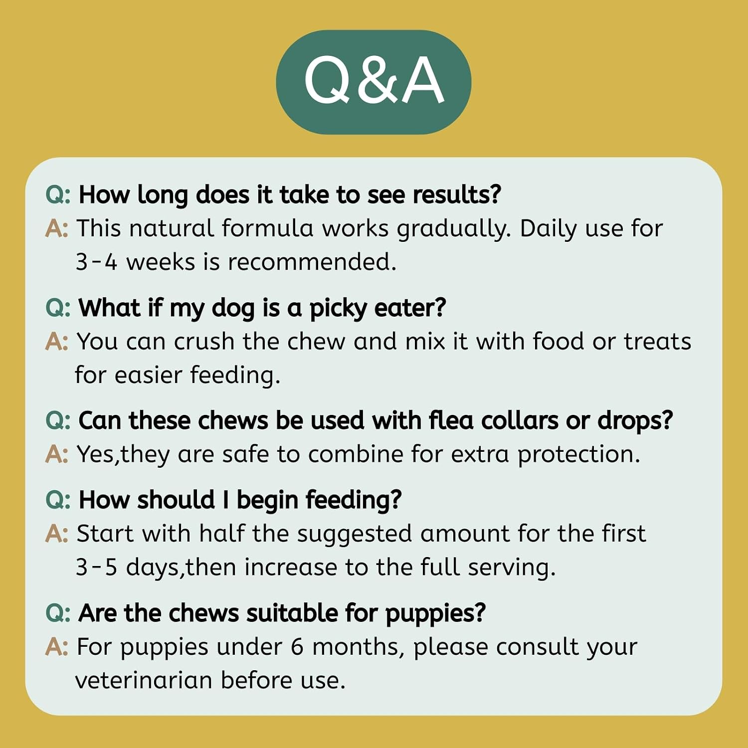 YOTANGO immune support and parasite repellent daily chewables back label overview.