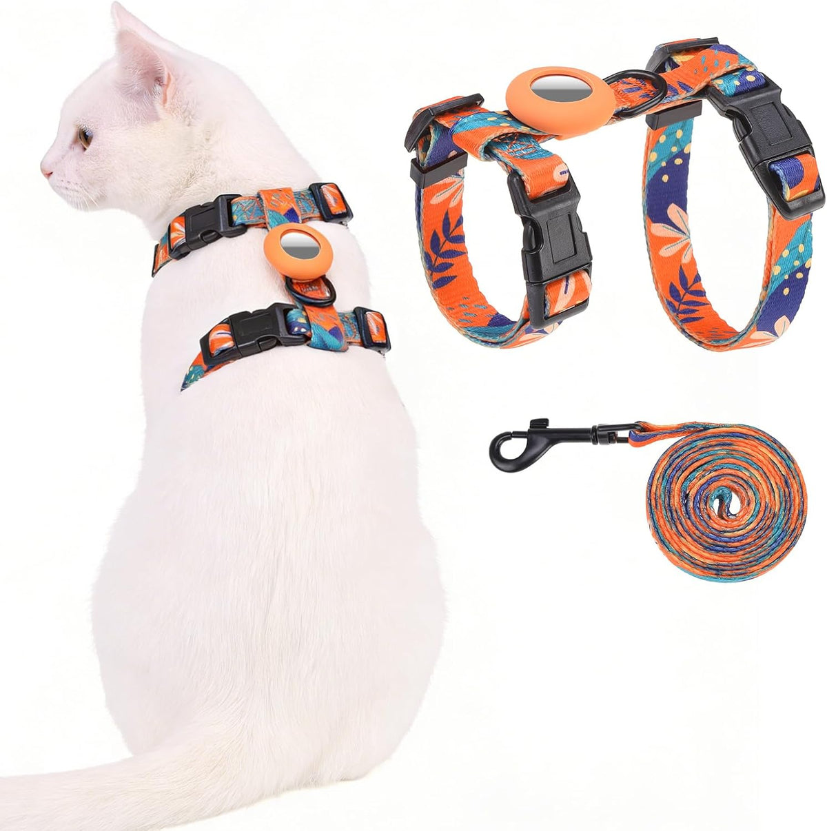 USA sourced premium quality escape resistant pet tracking harness for indoor and outdoor cats