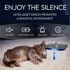 Veken Innovation Award Winner 95oz/2.8L Pet Fountain, Automatic Cat Water Fountain Dog Water Dispenser with Replacement Filters for Cats, Dogs, Multiple Pets (Grey, Plastic) - Image 6