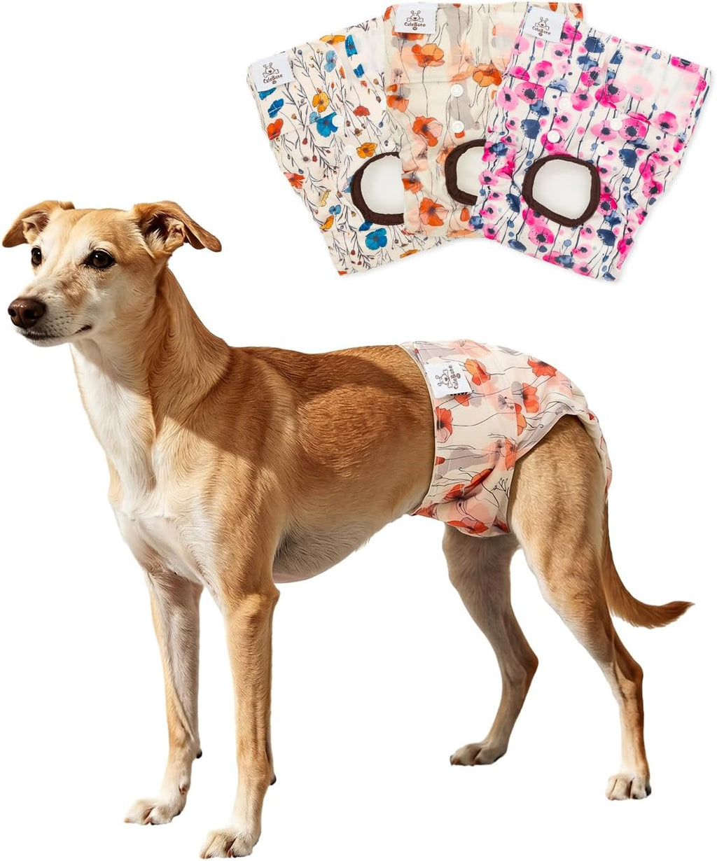 CuteBone Dog Diapers Female Washable Small Medium Large 3 Pack Reusable Doggie Diapers Puppy Period Pants for Doggy Heat Cycle Peeing - Image 13