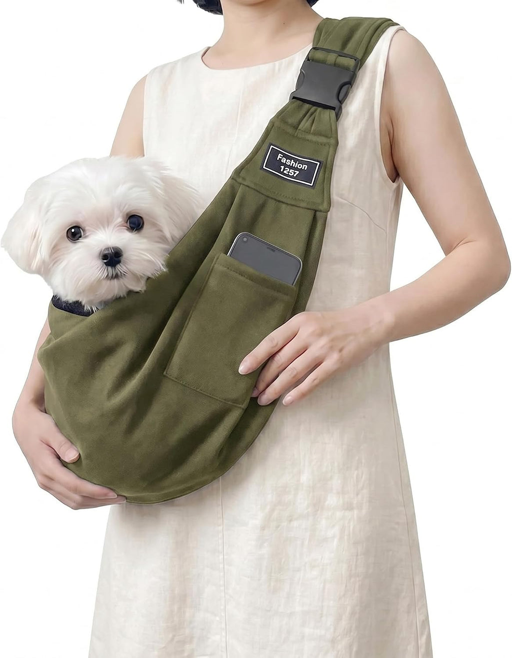 Adjustable Dog Carrier Sling, Hands-Free Pet Shoulder Bag for Small Dogs and Cats, Puppy Carrier Purse for Pet, Travel Safety Essentials (Pink) - Image 9