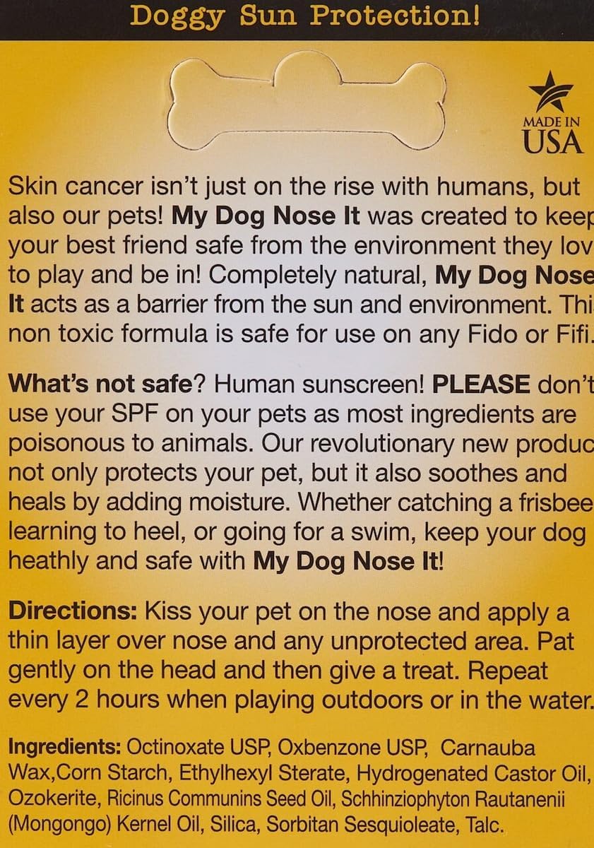 Instructions for using My Dog Nose It balm on dog ears