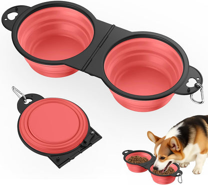 Pawaboo Collapsible Dog Bowls 2 Pack, Silicone Feeding Watering Bowls with Lids & Carabiners for Dogs Cats, Portable Collapsable Water Feeder Food Bowl for Walking Traveling Home Use, VioletTurquoise - Image 15