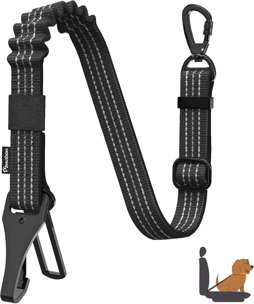 Pawaboo 2Pack Dog Seatbelt for Car,3-in-1 Dog Car Seat Belt Bungee,Shockproof Dogs Tether for Cars with Buckle&Hook Latch, Adjustable Reflective Dogs Cars Harness Leash with 360 degrees Lockable Buckle,Black - Image 15