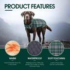 Kuoser dog coat shown with black fleece side out