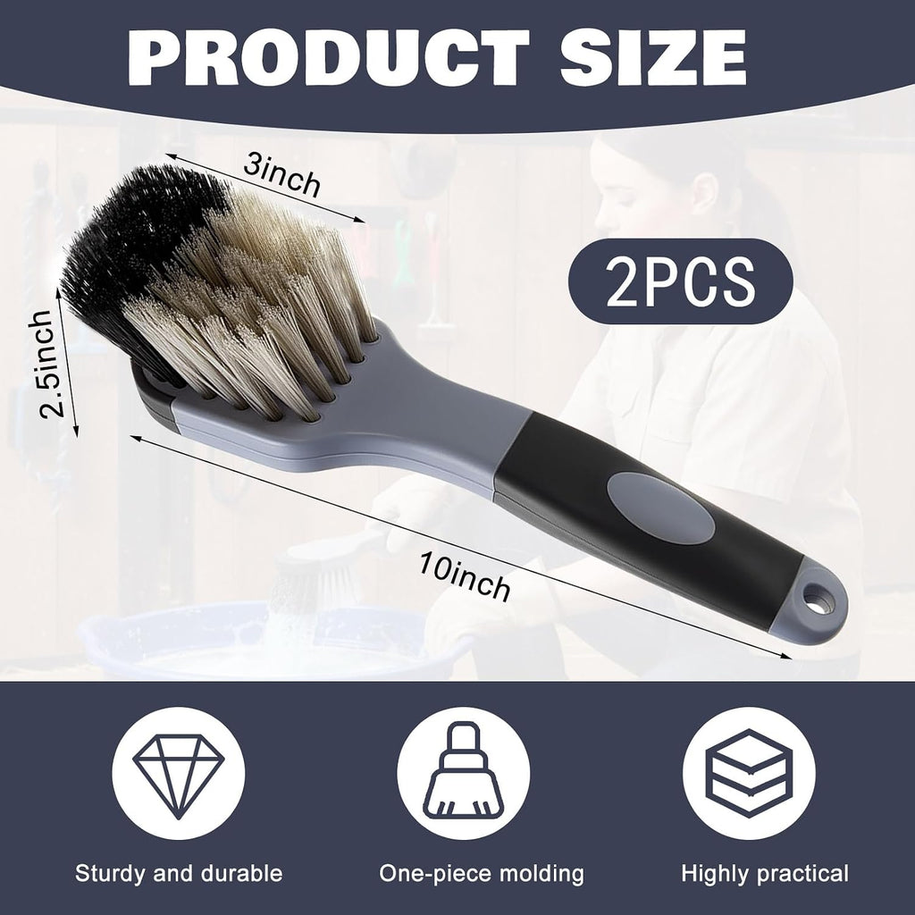 Ferrochef livestock trough scrub brush angled view detailing the synthetic fiber bristles.