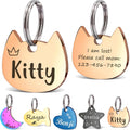 Anavia Personalized Small Stainless Steel Pet ID Tag front view showing custom engraving on rose gold finish