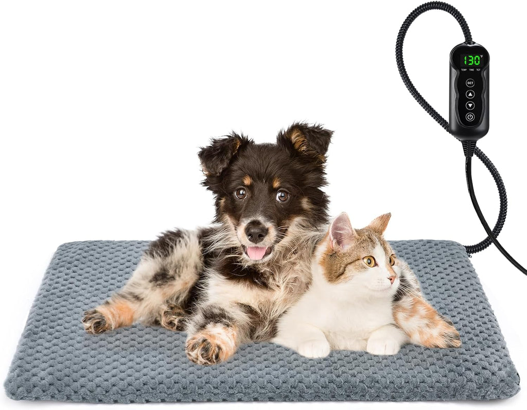 INVENHO Heated Cat Bed, Waterproof Adjustable Temperature Dog Cat Heating Pad with Timer, Indoor Pet Heating Pad for Cats Dogs Electric Pads for Dogs Cats, Pet Heated Pad (S: 18" x 16") - Image 10