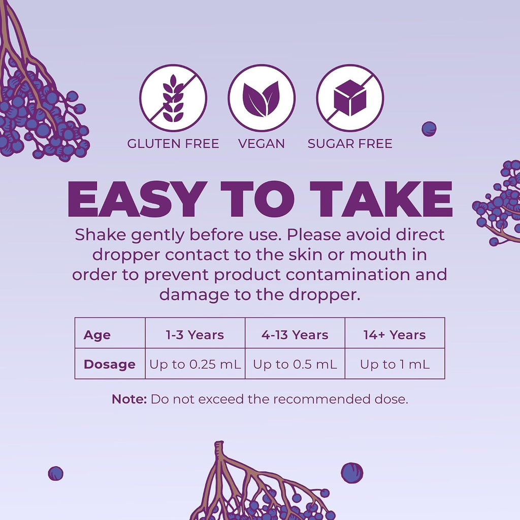 MARYRUTH'S Organic Elderberry Liquid Drops for Adults & Kids, Immunity, 1oz - Image 8