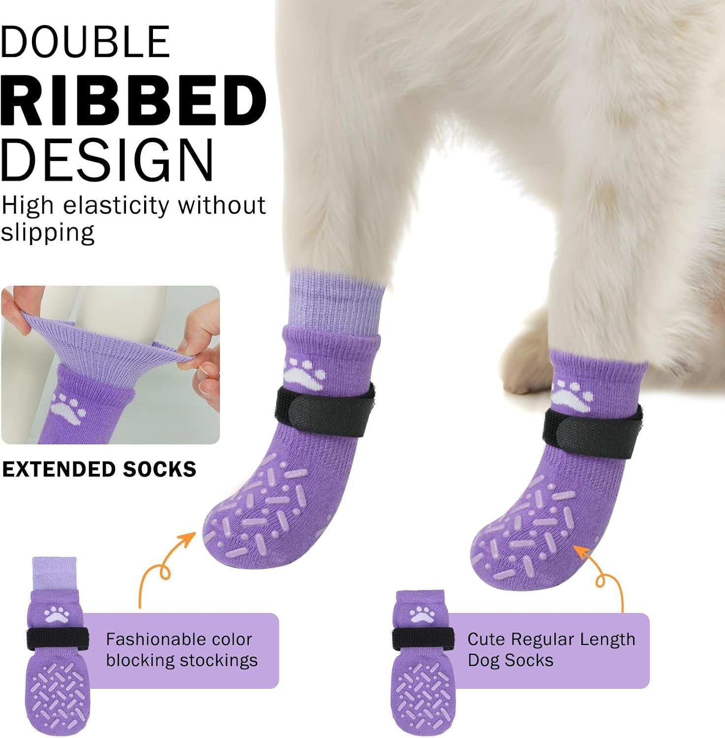 Scenereal dog socks with adjustable elastic band attached