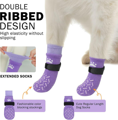 Scenereal dog socks with adjustable elastic band attached