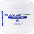 Oasis Lid and Lash tea tree oil wipes container front view