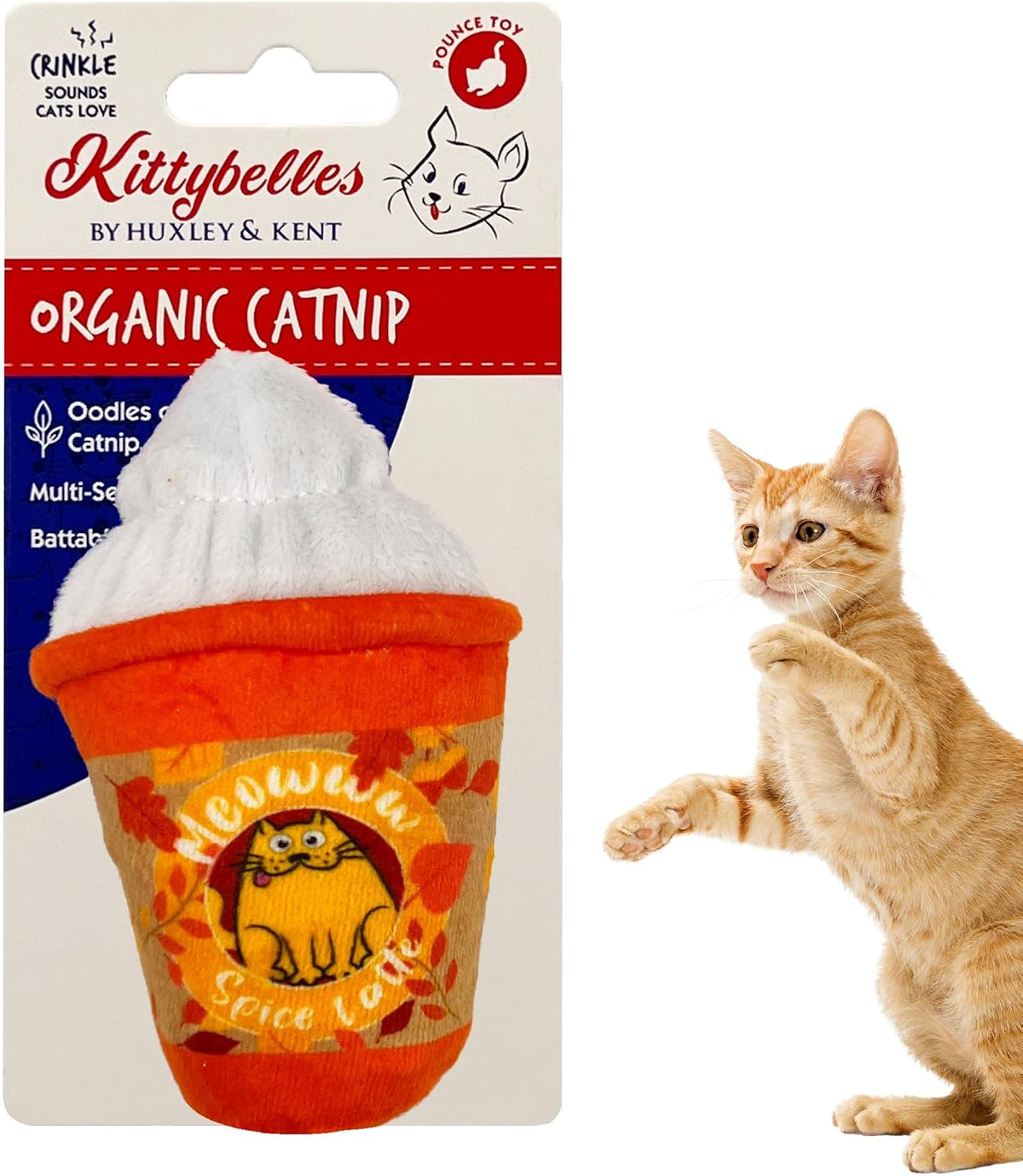 Huxley & Kent Plush Cat Toy - Holiday Interactive Catnip Toy for Cats & Kittens - Soft with Crinkle & Catnip - Fun Indoor Play - Dilly Claus - Image 10