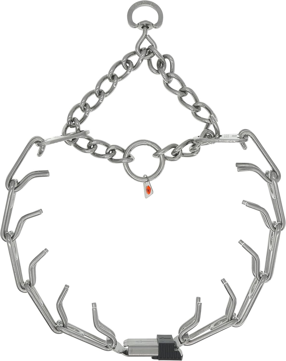Herm Sprenger dog training prong collar assembly showing how to add or remove links