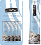Fussie Cat lickable cat treat tubes arranged vertically
