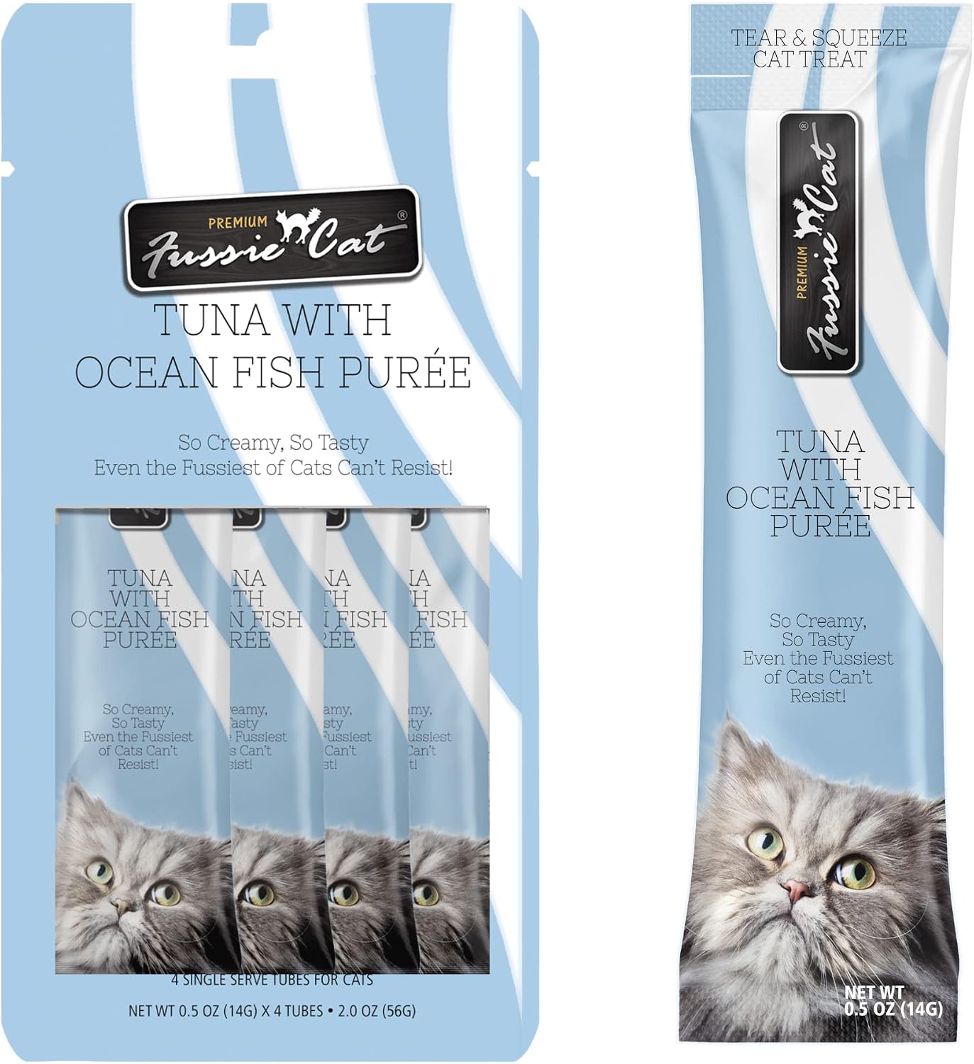 Fussie Cat Tuna with Ocean Fish Puree packaging details