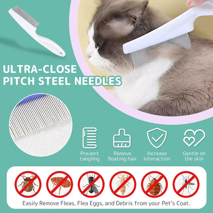 Pet Steam Brush for Dogs and Cats, 3 in 1 Steam Grooming Brush for Hair Shedding and Removal, Cleaning Spray Comb with Mist for Long-Haired Pets, Include Flea Comb, Nail Clippers, 2 Pet Toothbrushes - Image 9