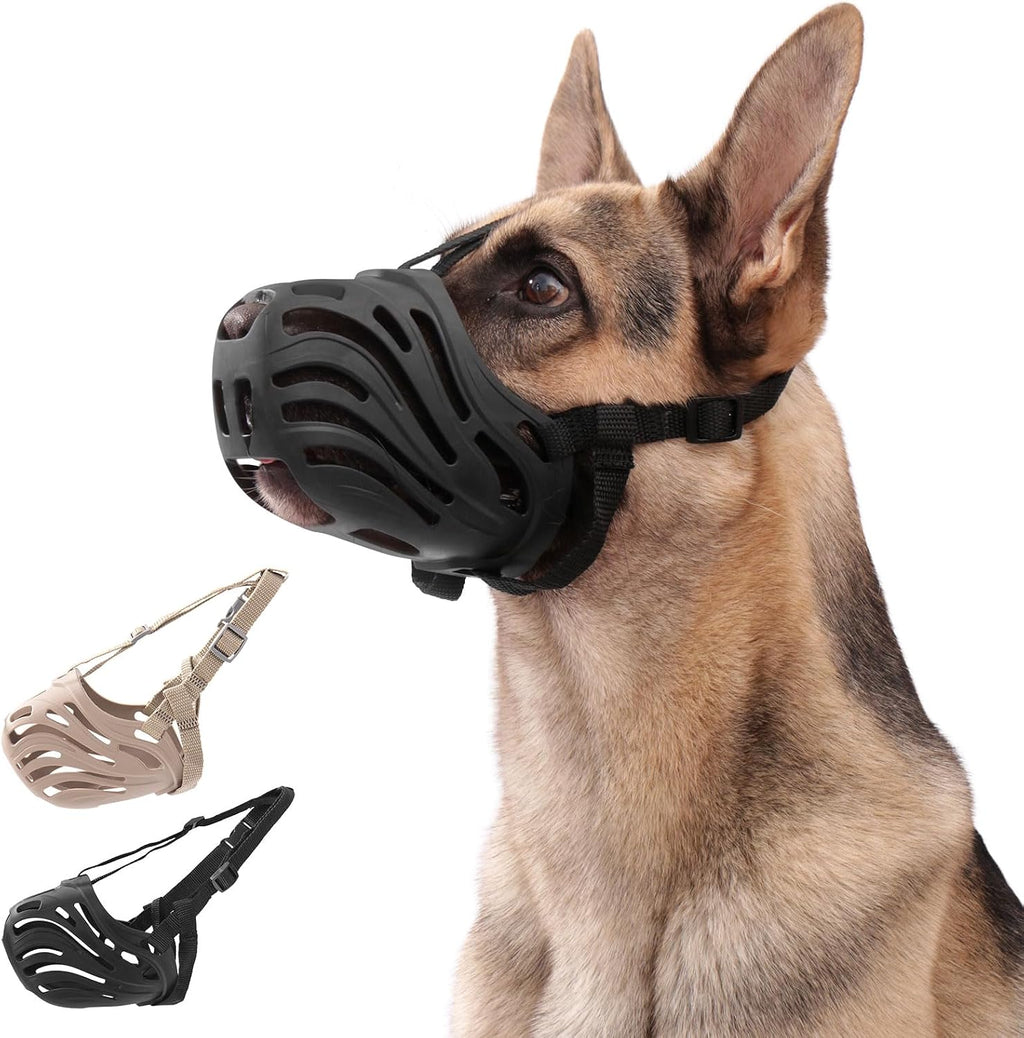 KnJuLee silicone dog muzzle black front view