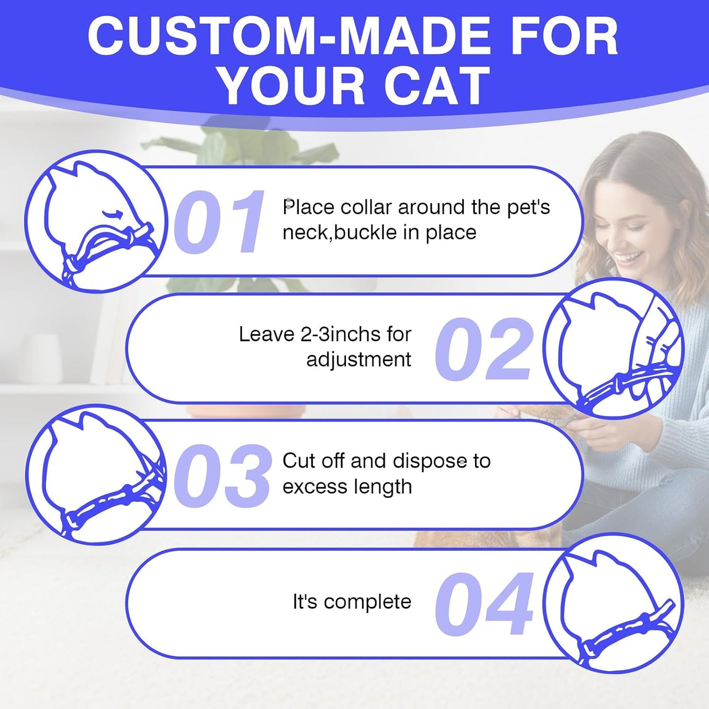 USA imported cat soothing collar packaging with instructions