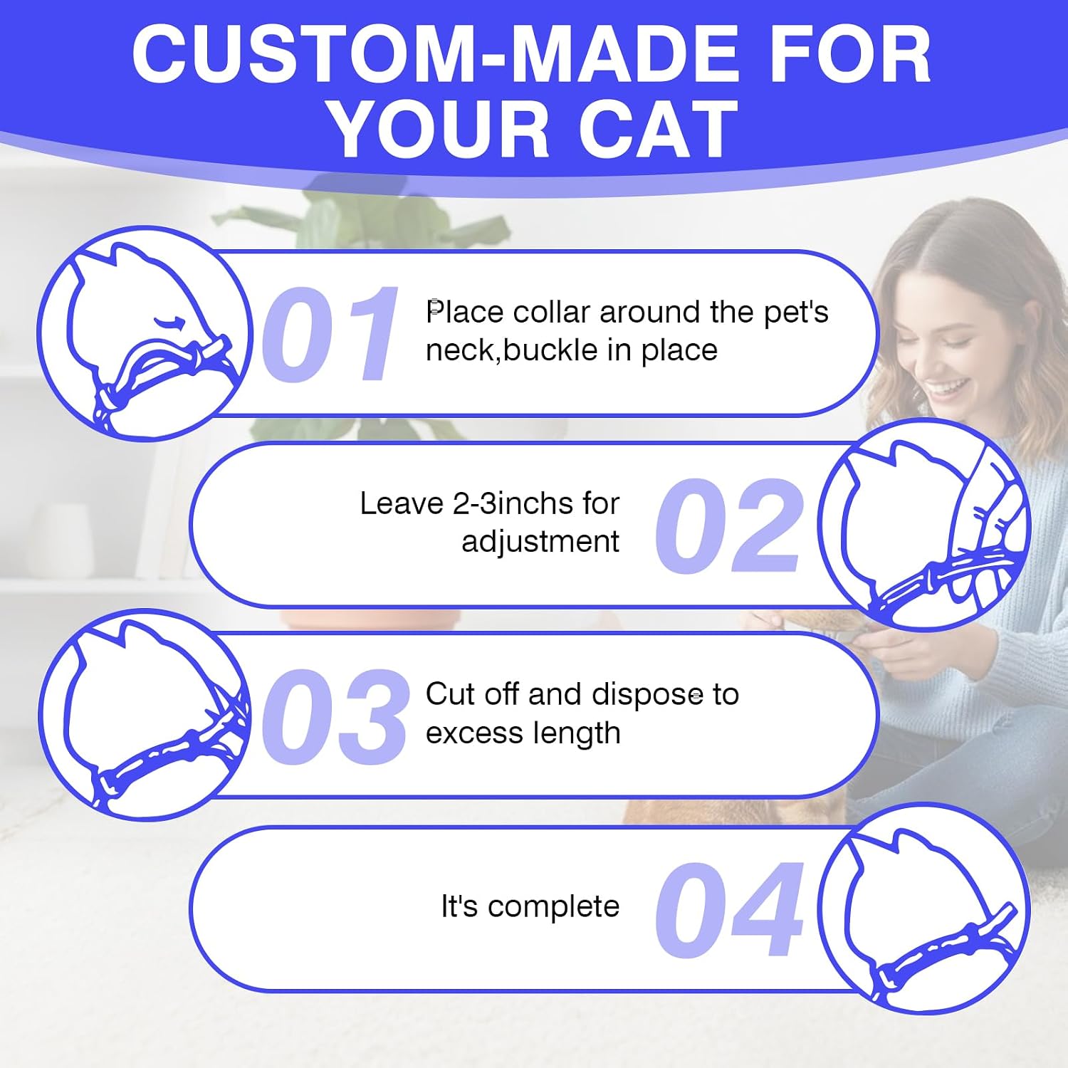 USA imported cat soothing collar packaging with instructions