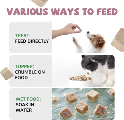 PAWUP freeze dried duck treats 4.6 ounce tub packaging highlighting ninety six percent nutrient retention