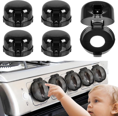Dabormi 5-pack stove knob covers front view for gas stove safety