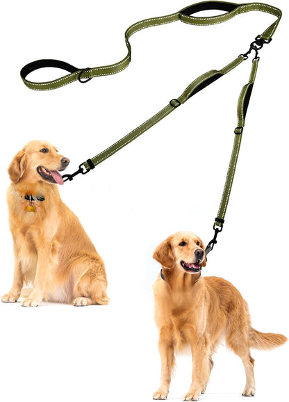 PetBonus Double Dog Leash, No Tangle Dual Leash, Reflective Walking Training Lead, 4 Comfortable Padded Handles for 2 Dogs with Collapsible Bowl and Waste Bags (Black, Large) - Image 10