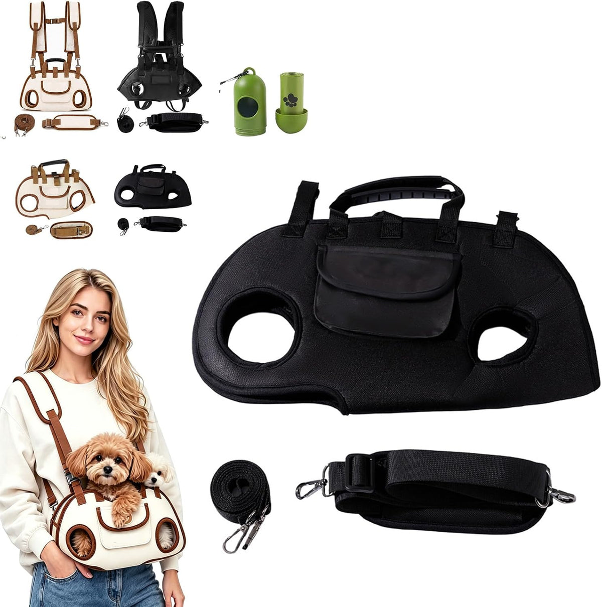 Mioboot small dog whole body lift harness front view