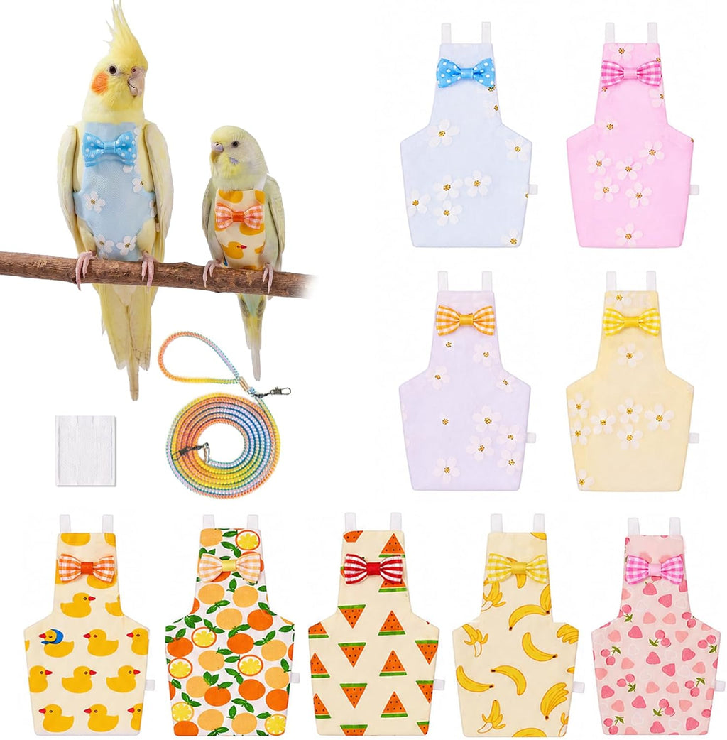 Luxydora reusable bird diaper front view with fruit pattern