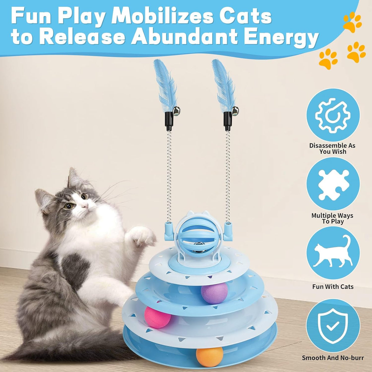 Goosheep blue kitten plaything packaged box view for premium pet gifting.