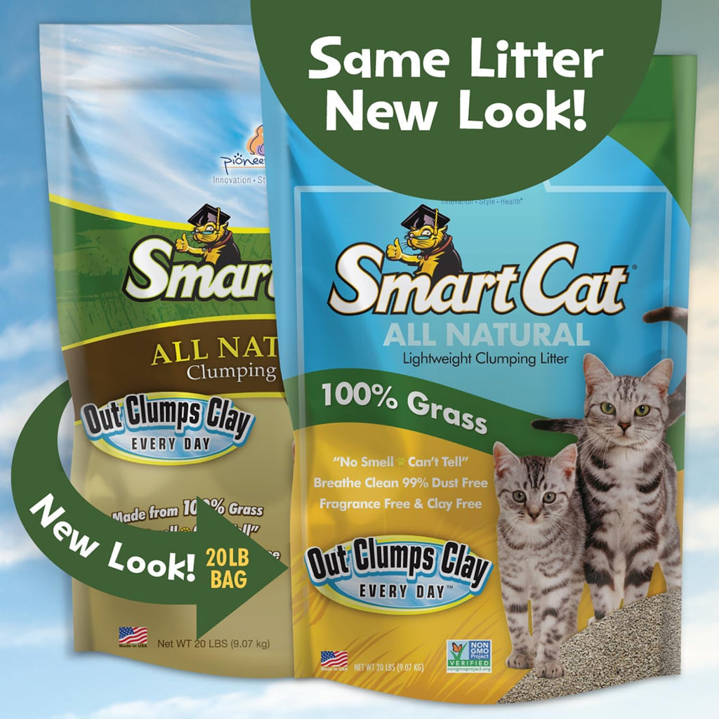 SmartCat 20 pound grass based cat litter bag layout