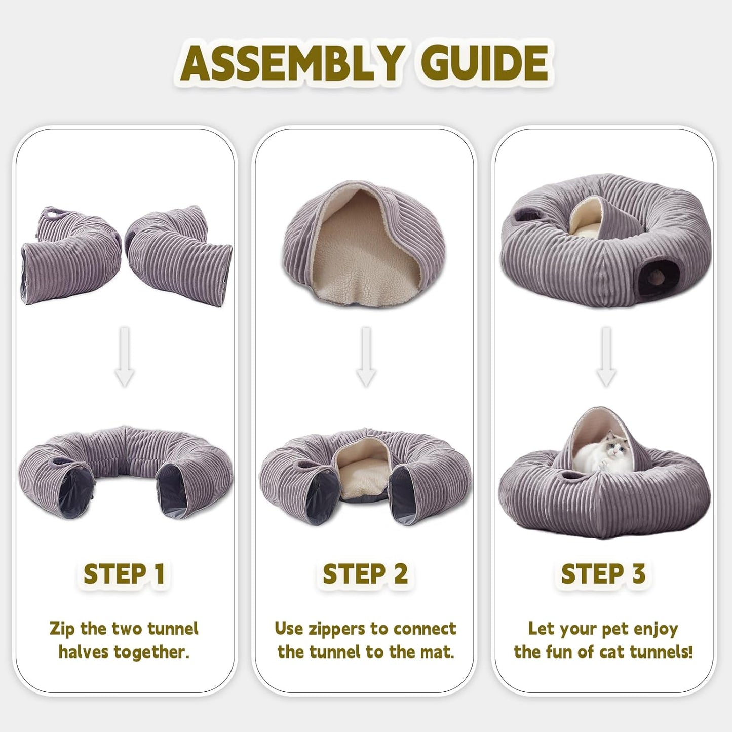 Collapsible spring framework of the WINDRACING cat cave folded flat for compact storage