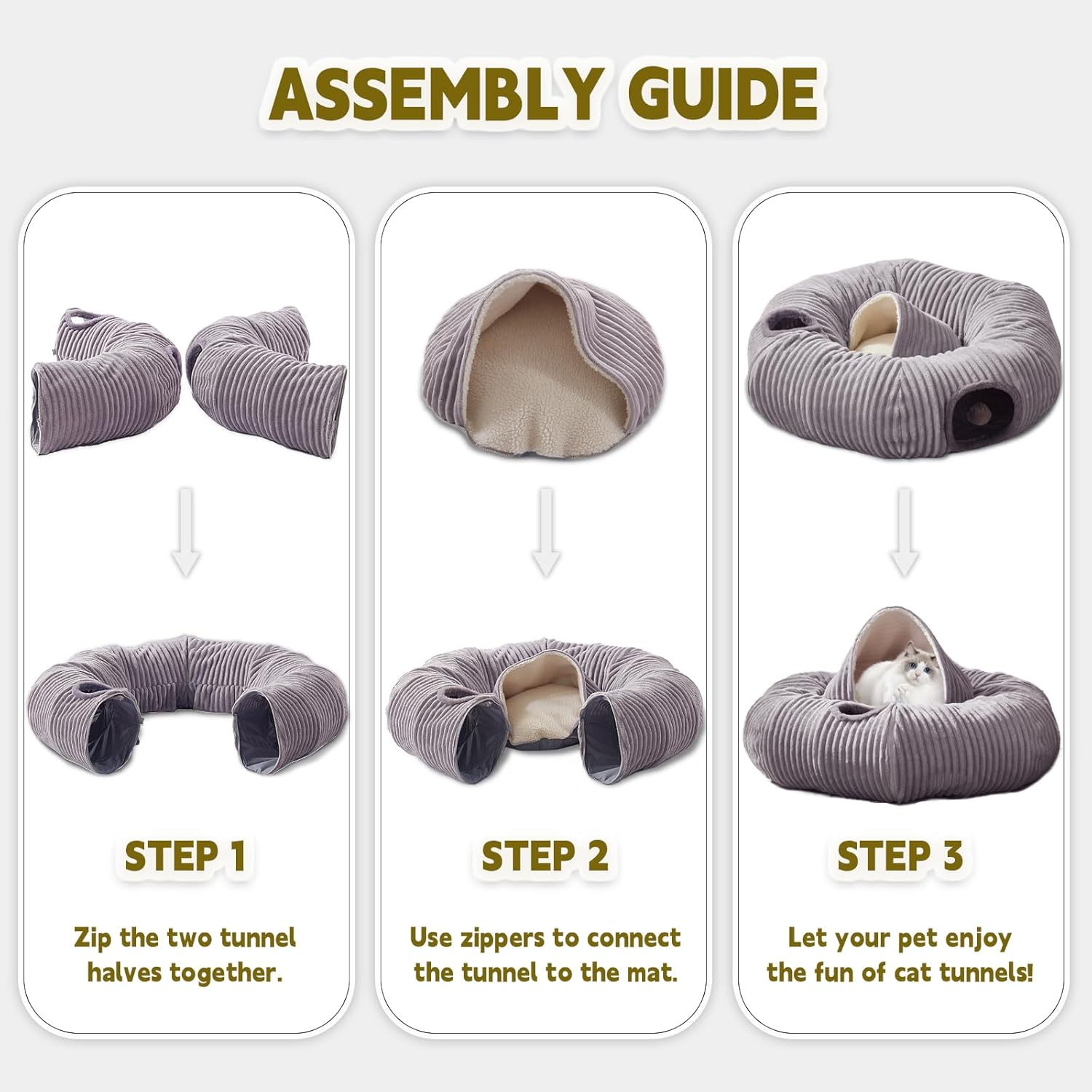 Collapsible spring framework of the WINDRACING cat cave folded flat for compact storage