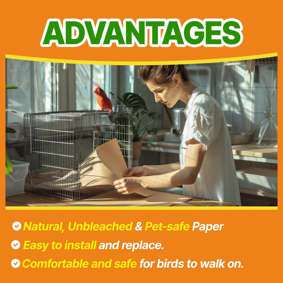 T Torto9 kraft paper bird cage liners full pack display