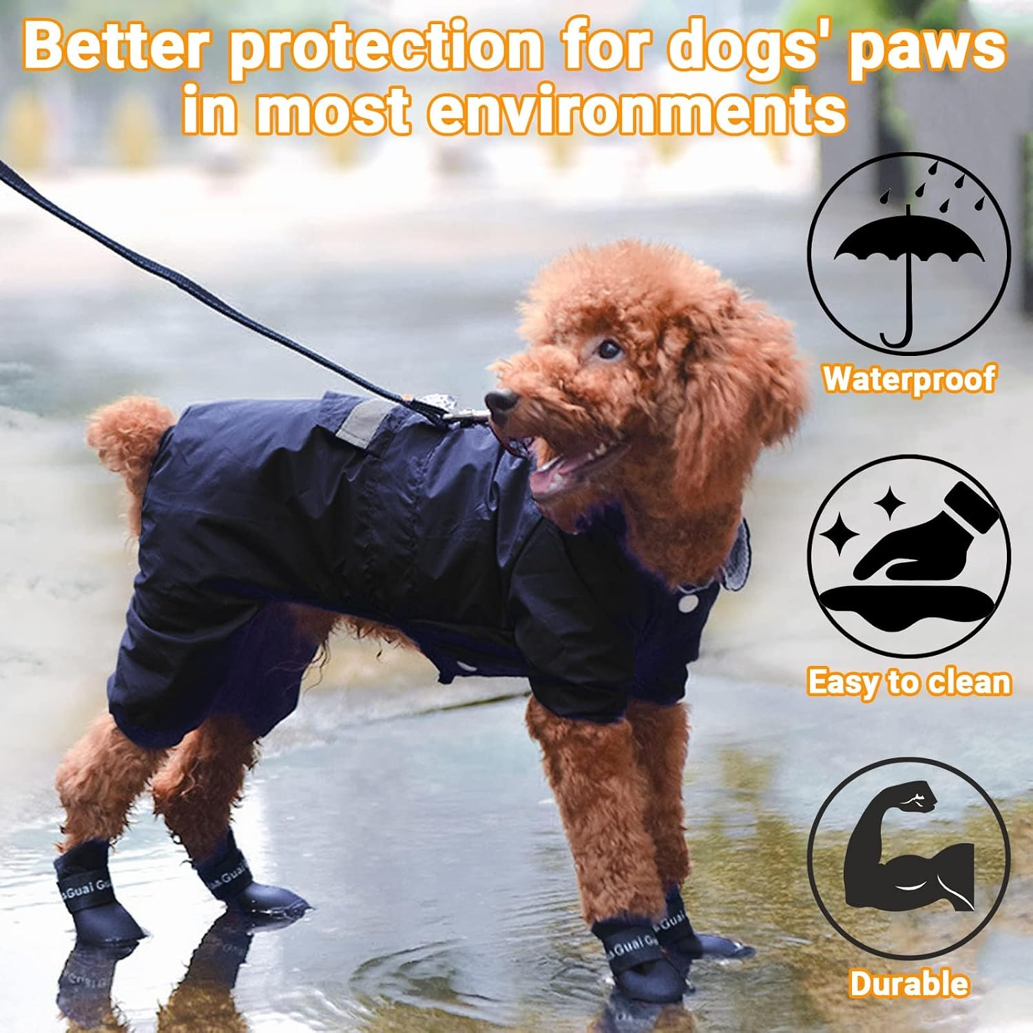 Cdycam waterproof dog shoes side profile