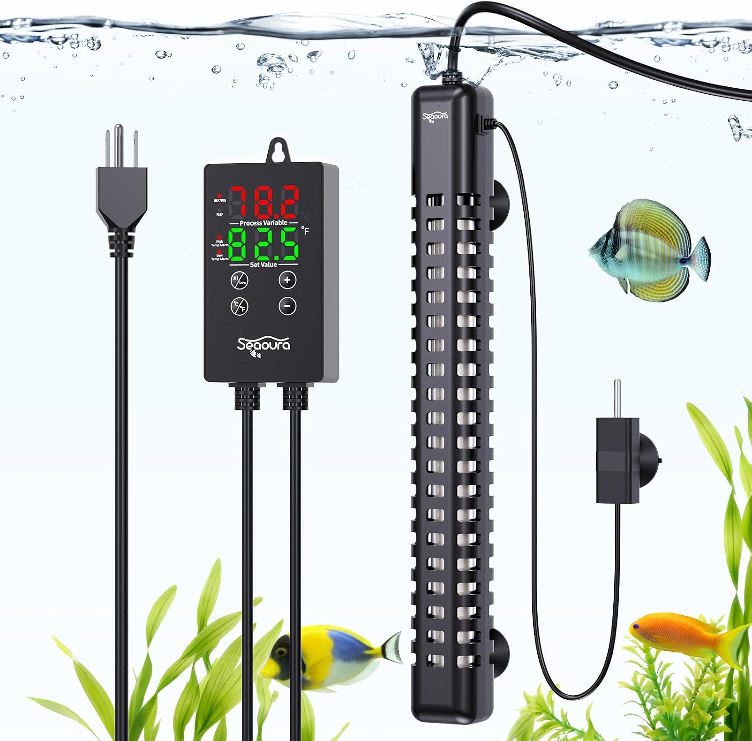 SEAOURA Aquarium Heater, 300W Fish Tank Heater for 50-60 Gallon, Submersible Heater for Aquarium with Over-Temperature Protection, Intelligent Controller & Auto Power-Off - Image 10