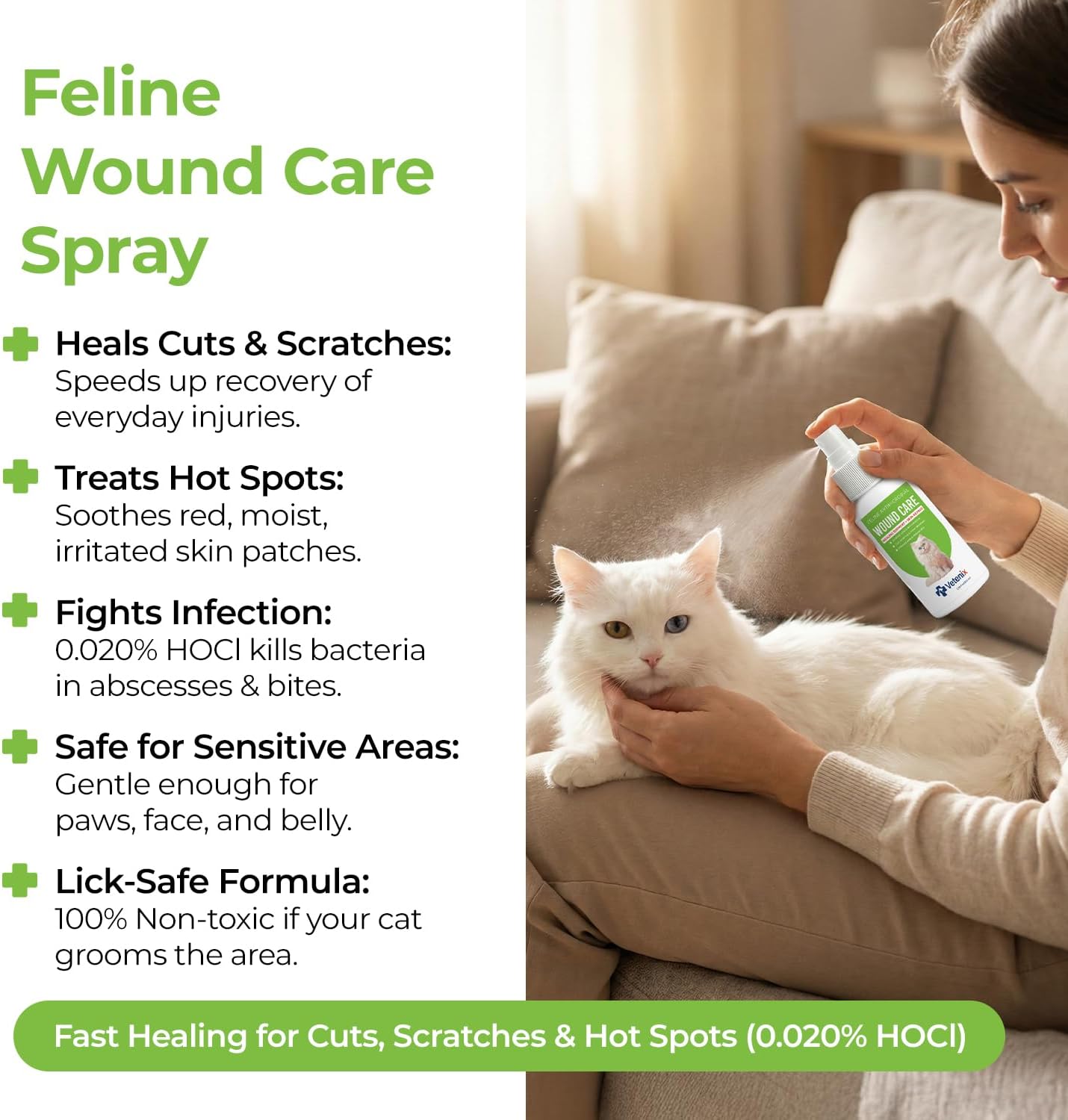 Imported USA feline antiseptic spray for cat cuts and abrasions