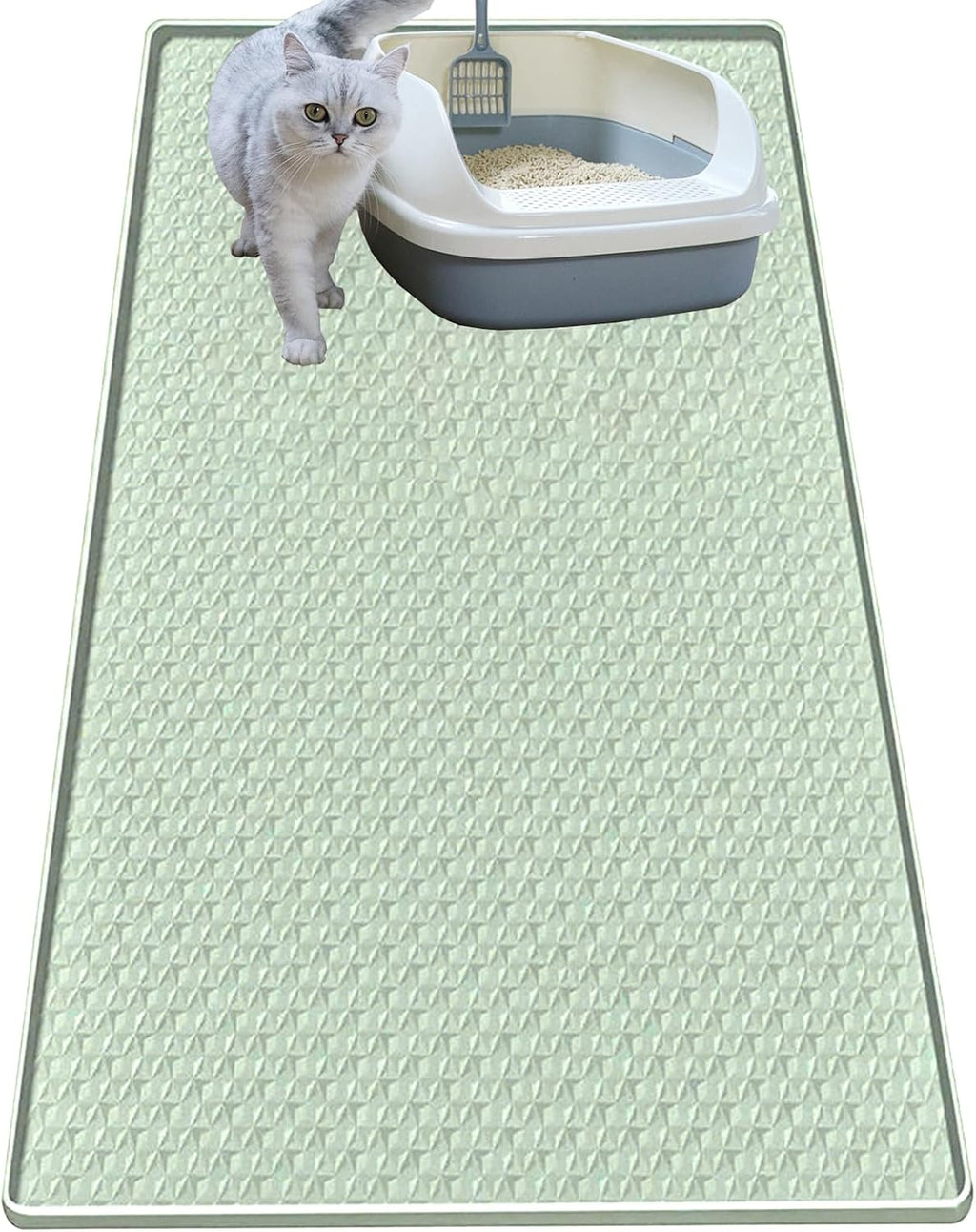 Cat Litter Mat for Litter Box, Silicone Large Cat Litter Trapping Mat - 34x22 in, Waterproof & Non-Slip, Durable & Easy Clean, Gray - Image 15