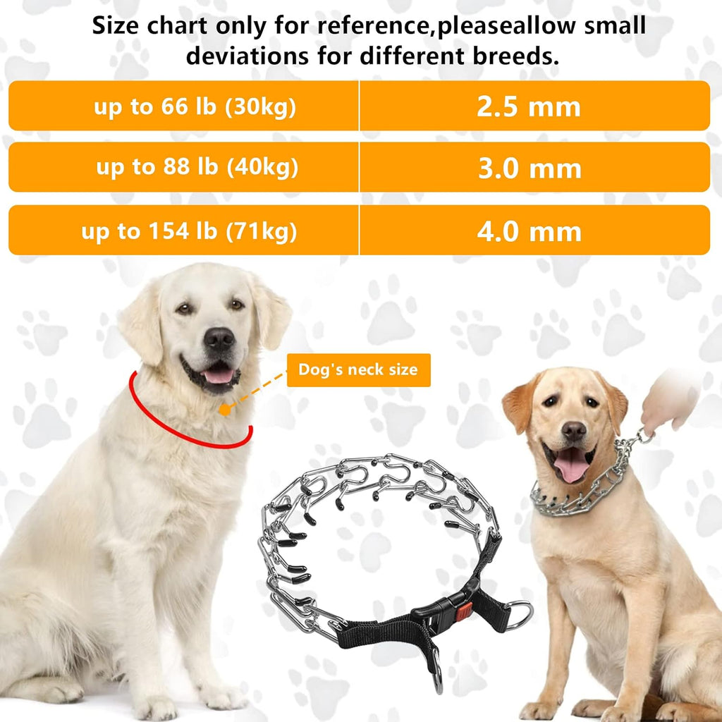 Adjustable stainless steel links for dog training