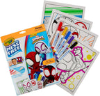 Crayola Color Wonder Spidey and His Amazing Friends Neon Coloring Kit front view showing the mess-free markers and pages.