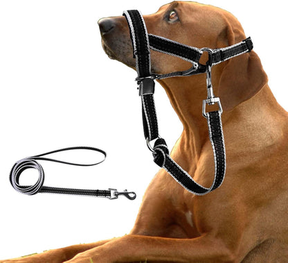 Side profile of Ohveeca dog head collar for large dogs