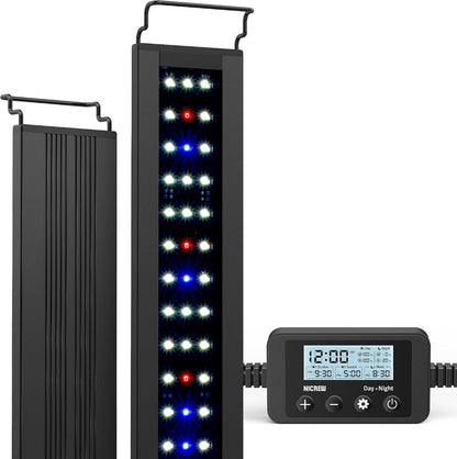 Nicrew C10 full spectrum aquarium light front view on fish tank
