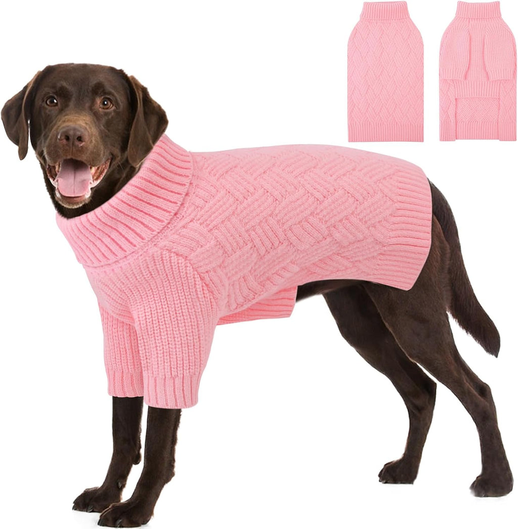 Small Dog Sweater, Turtleneck Dog Sweater for Cold Weather, Puppy Knitwear Pullover for Christmas Thanksgiving, Pet Winter Knitted Sweatshirt for Pug Dachshund, Red S - Image 14
