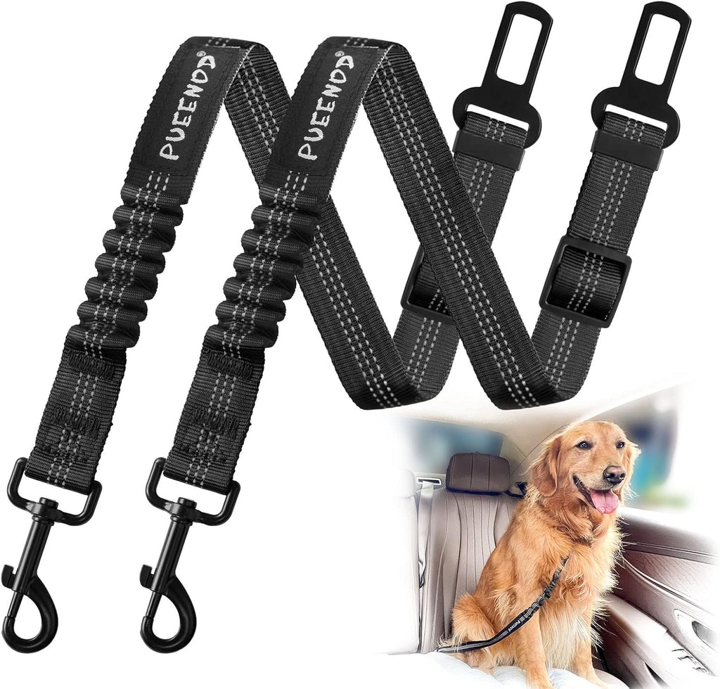 Pueenod 2 pack dog car seat belt front view