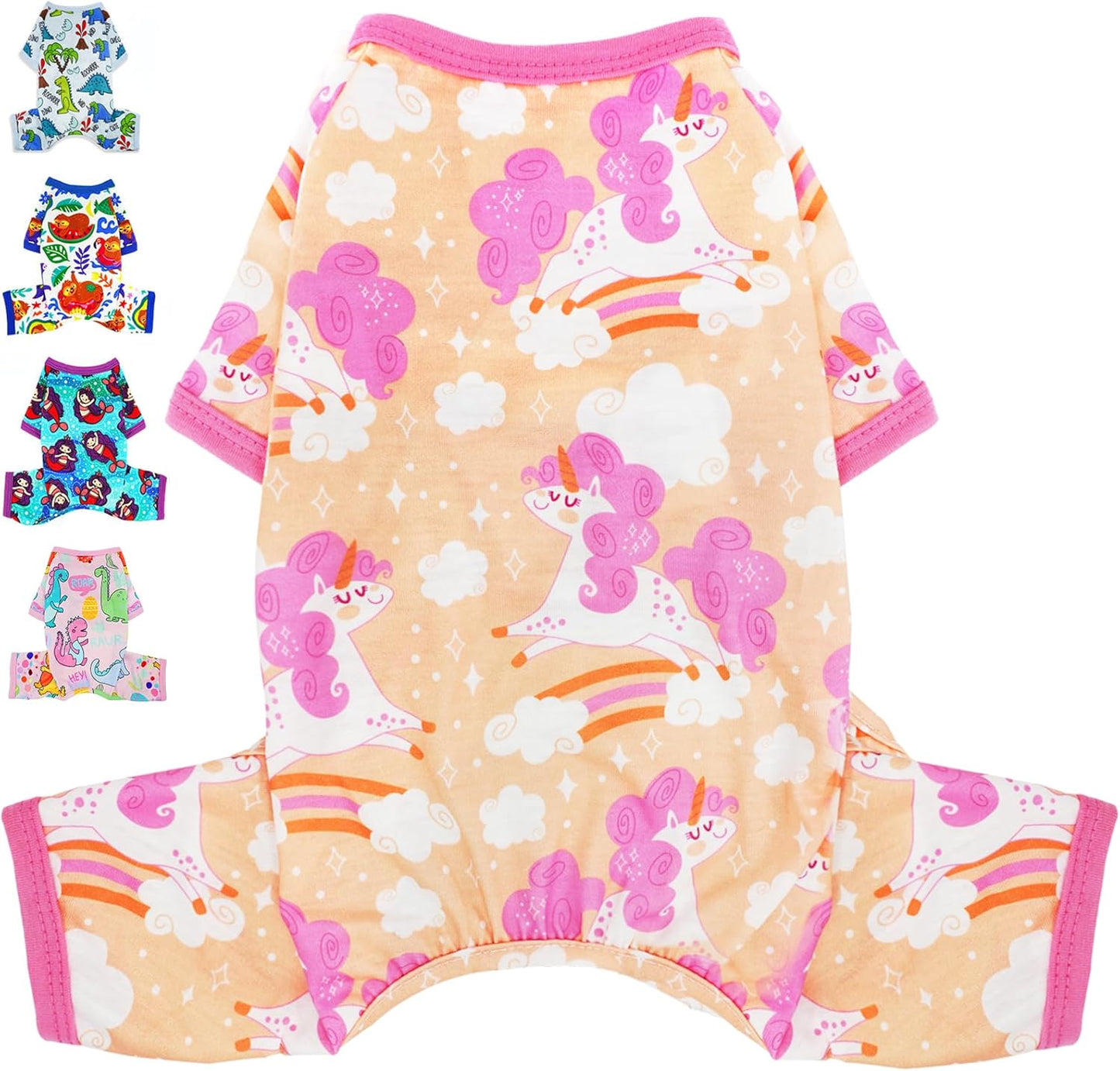 Dog Pajamas Spring Summer Dog Clothes for Small Medium Dogs Girl Boy Cute Soft Puppy Pjs Clothes Doggie Onesies Cat Pet Jammies Outfit (Blue Dinosaur, X-Small) - Image 10